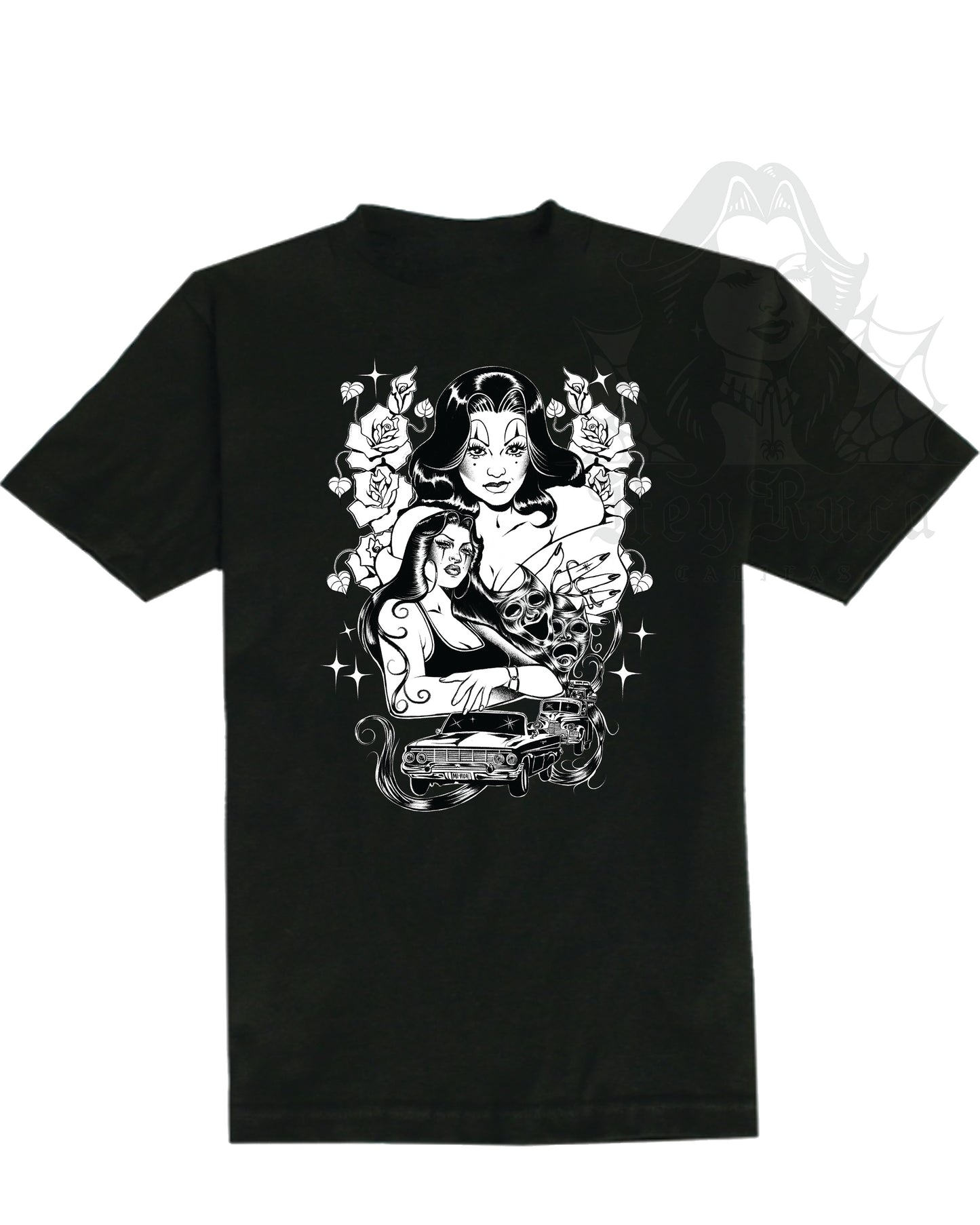 Rucas, Rosas, y Ranflas Unisex Black T-shirt