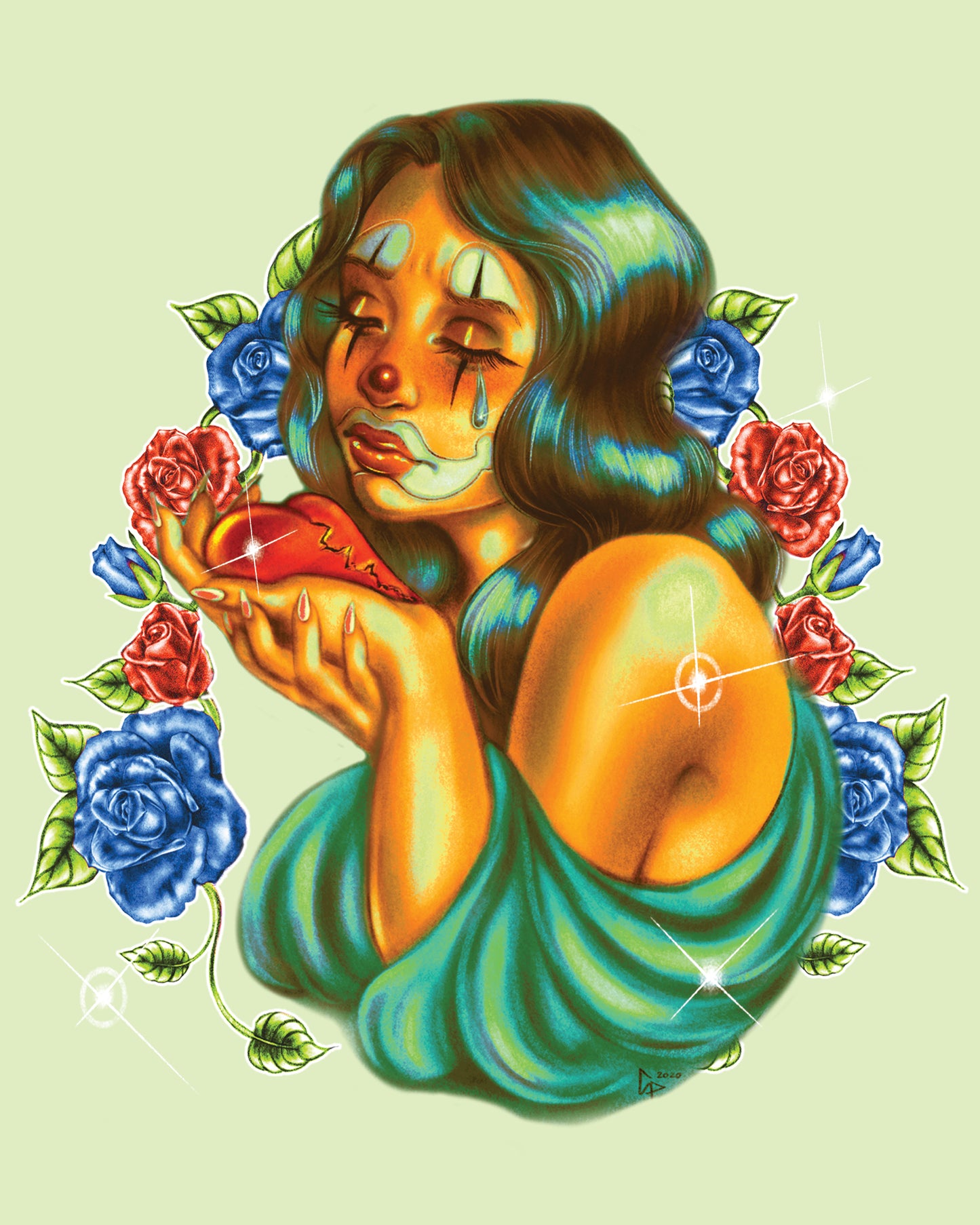 LIMITED EDITION "Heartbroken Payasa y Rosas" Print