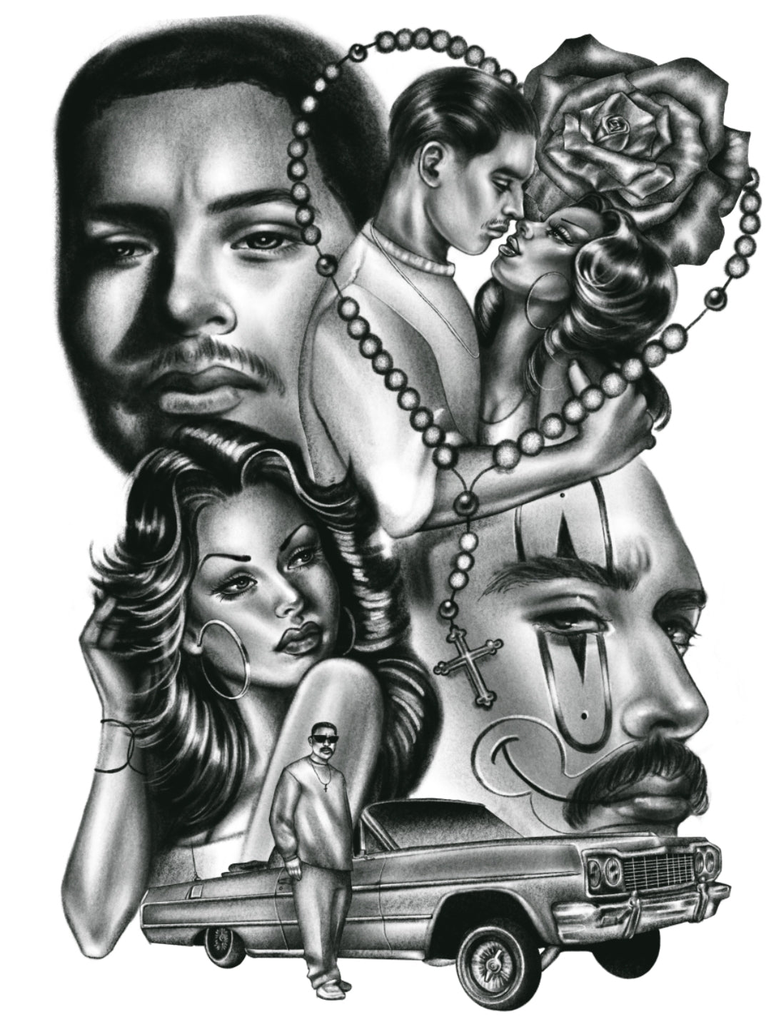 "Look Over Ur Shoulder" b&w PRINT